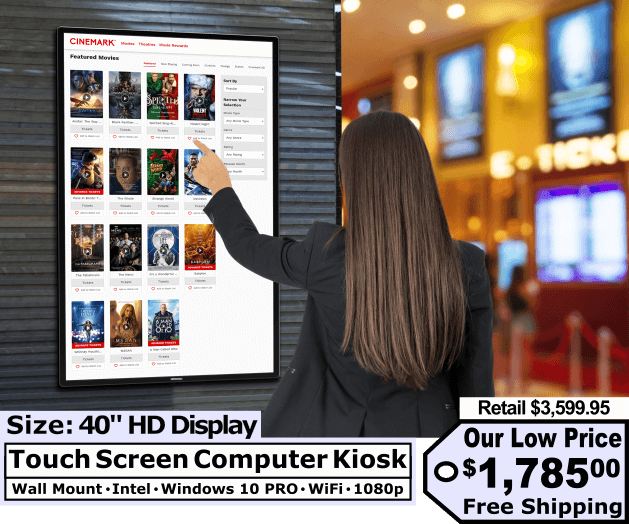 40″ Vertical Wall Mount Kiosk