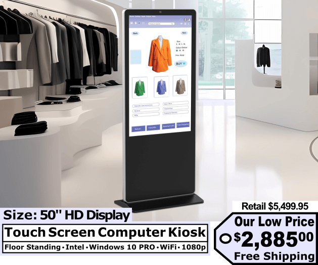 50″ Vertical Floor Standing Kiosk