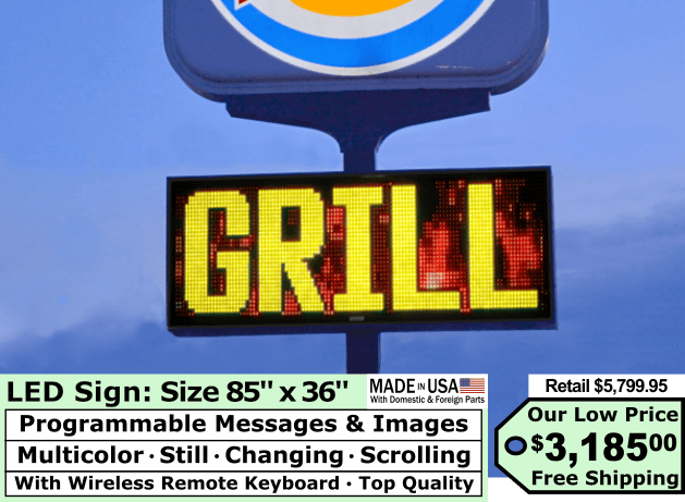 LED Sign Multicolor size 85″x36″