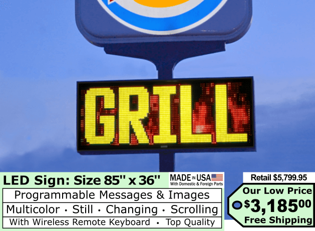 LED Sign Multicolor size 85″x36″